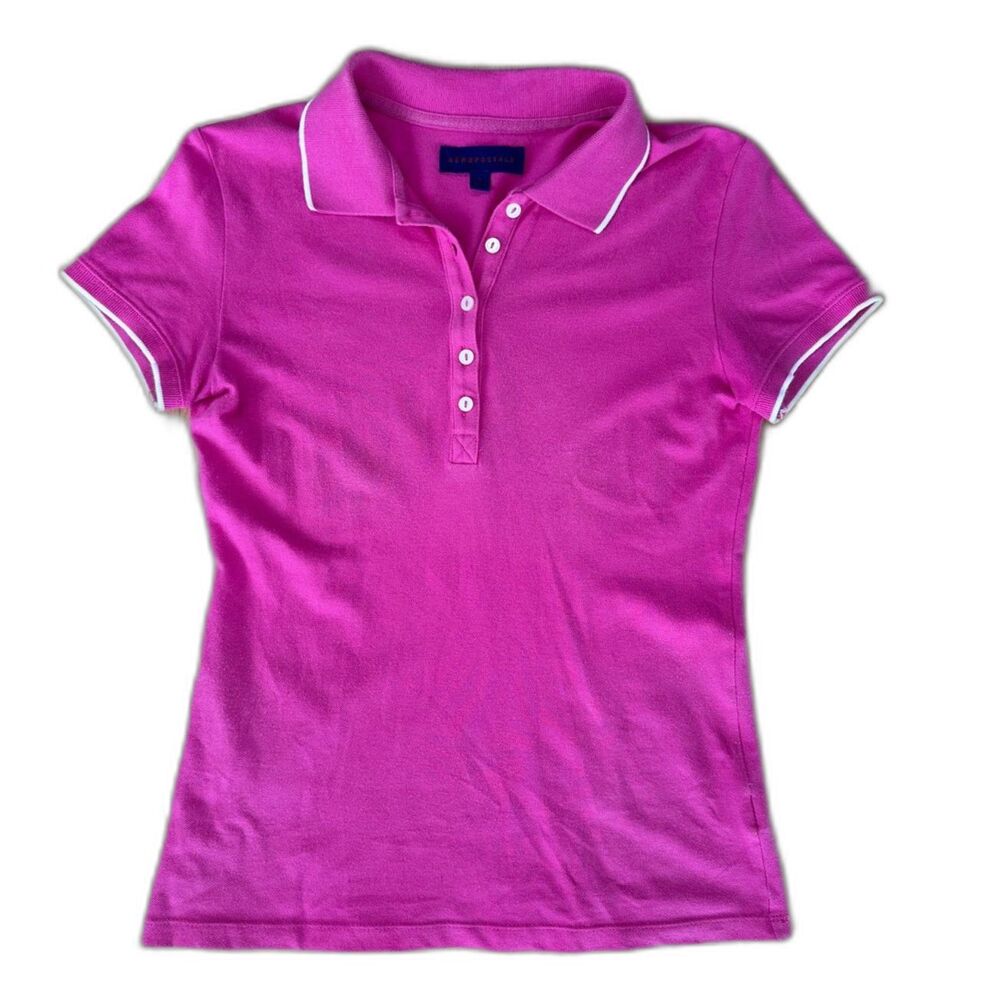 Aeropostale Pink Polo Shirt Short Sleeve Top size Small